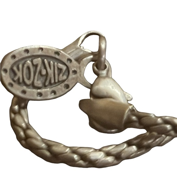 Vintage Tribal Zok Zok TM& C silver pendant necklace signed - Picture 4 of 5